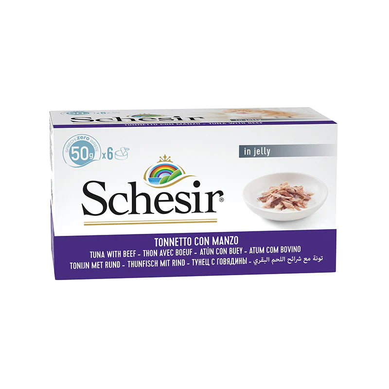 Schesir Tonnetto con Filetti di Manzo in Gelatina 6x50g - Cibo Umido per Gatti Schesir Tonnetto con Filetti di Manzo in Gelatina 6x50g - Cibo Umido per Gatti